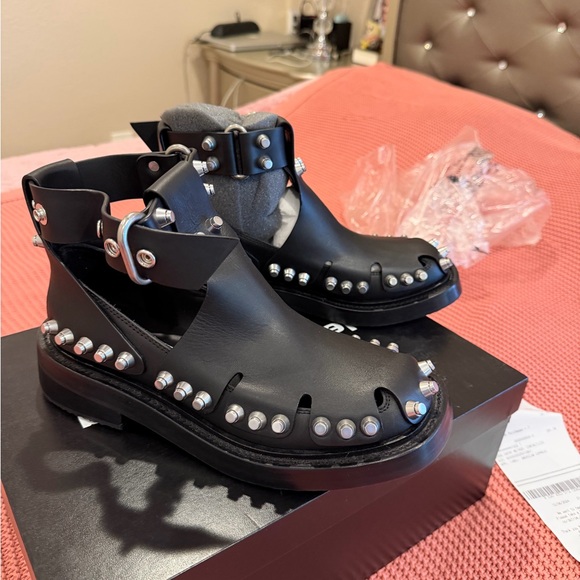 T by Alexander Wang Black Studded Flats